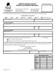 Form 02-824A Address Change Card for Retirees and Deferred Members - Alaska