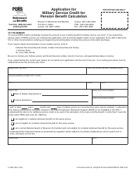 Document preview: Form 2-1895 Application for Military Service Credit for Pension Benefit Calculation - Alaska