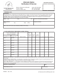 Document preview: Form PERS021 Alternate Option Verification of Service - Alaska