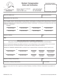 Form PERS008 &quot;Workers' Compensation Claim and Verification&quot; - Alaska