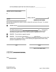 Document preview: Form AP-130 Order Re Cost Bond - Alaska