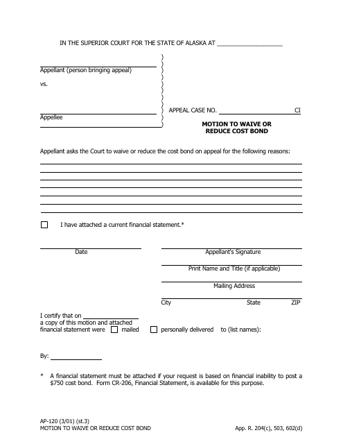 Form AP-120  Printable Pdf
