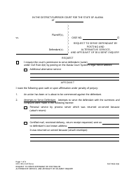 Form CIV-145 Request to Serve Defendant by Posting or Alternative Service, and Affidavit of Diligent Inquiry - Alaska