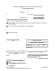 Document preview: Form CIV-531 Claim of Exemption From Garnishment - Alaska