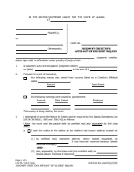 Document preview: Form CIV-547 Judgment Creditor's Affidavit of Diligent Inquiry - Alaska