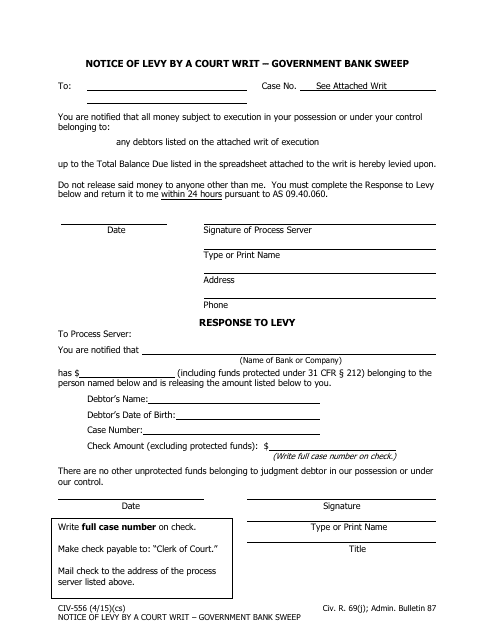 Form CIV-556  Printable Pdf