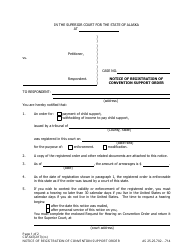 Form CIV-647 Notice of Registration of Convention Support Order - Alaska