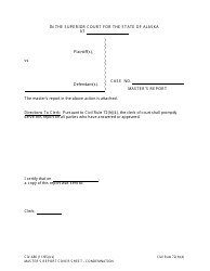 Document preview: Form CIV-680 Master's Report Cover Sheet - Condemnation - Alaska