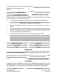 Form CIV-710 &quot;Presumptive Death Petition&quot; - Alaska