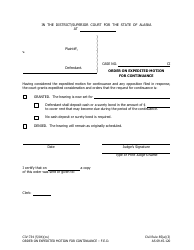 Document preview: Form CIV-734 Order on Expedited Motion for Continuance - Alaska