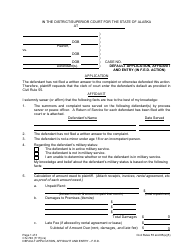 Form CIV-740 Default Application, Affidavit and Entry (In F.e.d. Action) - Alaska