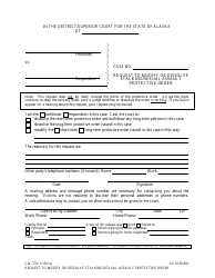 Document preview: Form CIV-770 Request to Modify or Dissolve Stalking/Sexual Assault Protective Order - Alaska