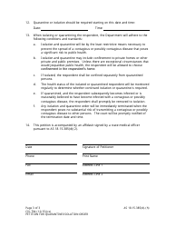 Form CIV-794 Petition for Quarantine or Isolation - Alaska, Page 3