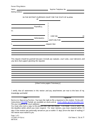 Document preview: Form CIV-805 Motion - Alaska
