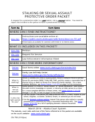Document preview: Form CIV-750 Stalking or Sexual Assault Protective Order Packet - Alaska