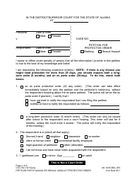 Form CIV-750 Stalking or Sexual Assault Protective Order Packet - Alaska, Page 2