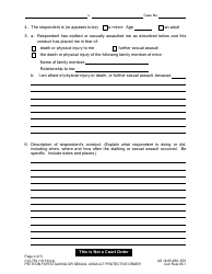 Form CIV-750 Stalking or Sexual Assault Protective Order Packet - Alaska, Page 3