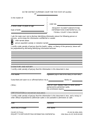 Document preview: Form CN-625 Request to Keep Identifying Information Confidential in Tribal Court Icwa Order - Alaska