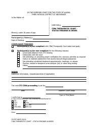 Document preview: Form CN-525 ANCH Cina Therapeutic Court - Status Findings & Order - Municipality of Anchorage, Alaska