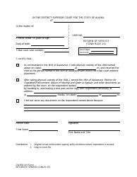 Document preview: Form CN-650 Return of Service (Cina Rule 25) - Alaska