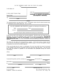 Document preview: Form DL-101 Summons to Parents or Guardian (Delinquency Hearing) - Alaska