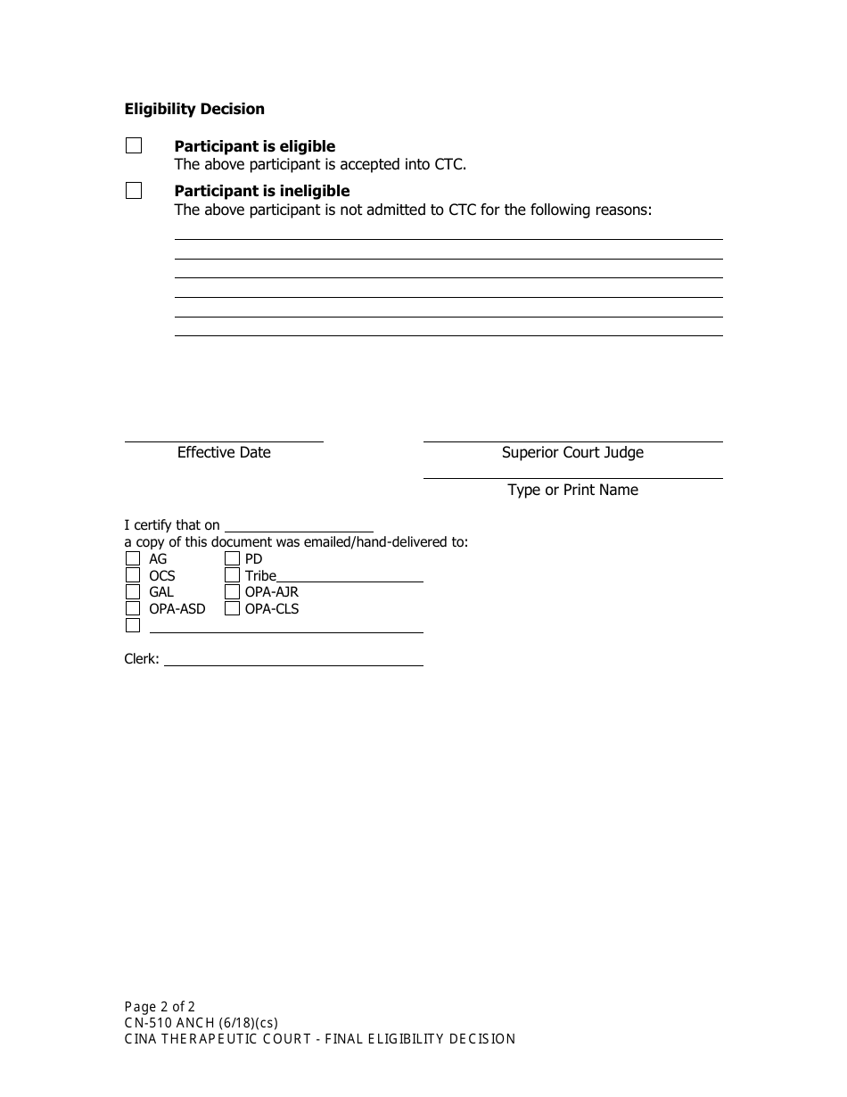 Form CN-510 ANCH Cina Therapeutic Court - Final Eligibility Decision - Municipality of Anchorage, Alaska, Page 2