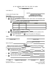 Document preview: Form DL-105 Warrant for Arrest and Detention of a Minor - Alaska