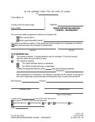 Document preview: Form DL-110 Order Appointing/Denying Counsel - Delinquency - Alaska