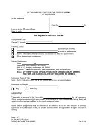 Document preview: Form DL-112 ANCH Delinquency Pretrial Order - Municipality of Anchorage, Alaska