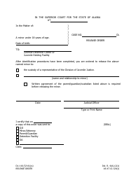 Document preview: Form DL-116 Release Order - Alaska