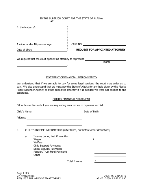 Form CP-410  Printable Pdf