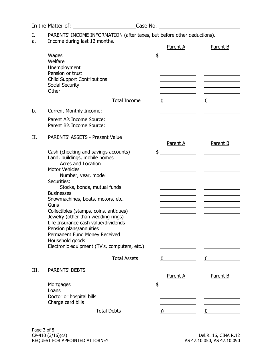 Form CP-410 Request for Appointed Attorney - Alaska, Page 3