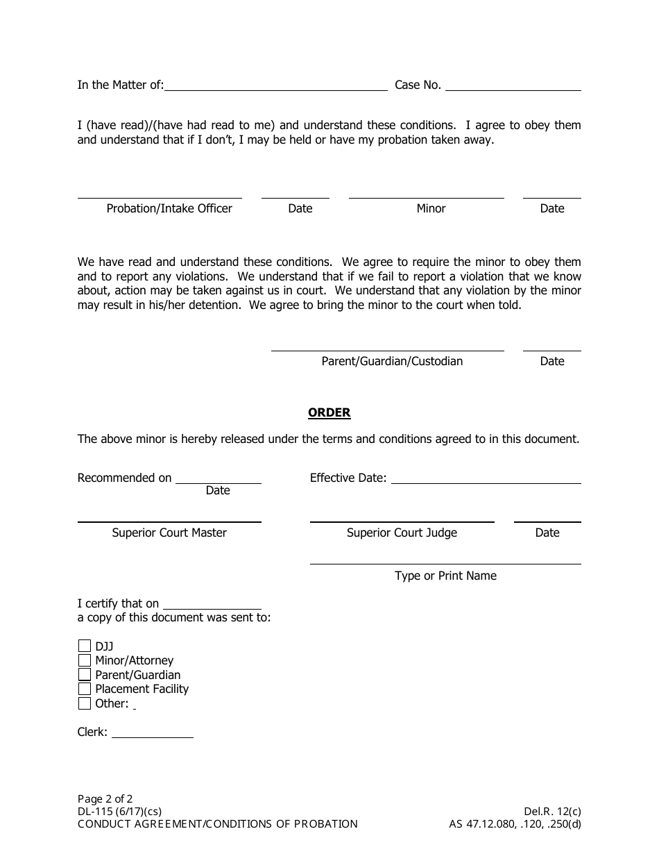 Form DL-115 - Fill Out, Sign Online and Download Fillable PDF, Alaska ...