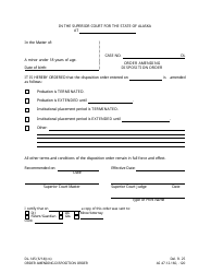 Document preview: Form DL-145 Order Amending Disposition Order - Alaska