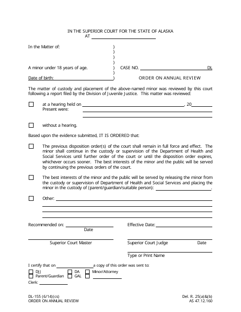 Form DL-155  Printable Pdf