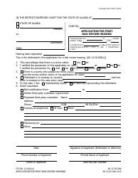 Document preview: Form CR-301 Application for First Bail Review Hearing - Alaska
