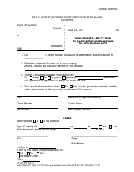 Document preview: Form CR-356 PA Non-opposed Application to Quash Bench Warrant and Re-set Hearing Date - City of Palmer, Alaska