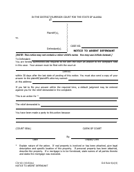 Document preview: Form CIV-101 Notice to Absent Defendant - Alaska