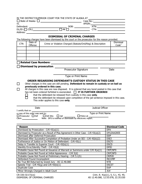 Form CR-330  Printable Pdf