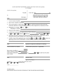 Document preview: Form CR-380 PA Non-opposed Application for Extension of Time for Motions and Responses - City of Palmer, Alaska