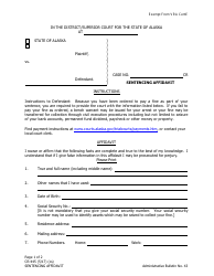 Document preview: Form CR-445 Sentencing Affidavit - Alaska