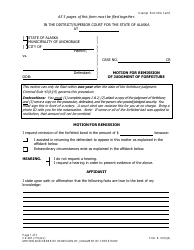 Document preview: Form CR-367 Motion for Remission of Judgment of Forfeiture - Alaska