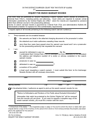 Document preview: Form CR-714 Request for Search Warrant Records - Alaska
