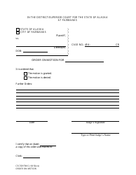 Document preview: Form CR-769 FBKS Order on Motion - City of FAIRBANKS, Alaska
