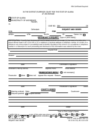 Document preview: Form CR-770 ANCH Request and Order - Municipality of Anchorage, Alaska