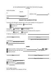 Document preview: Form CR-771 NOME Request for Calendar Setting - City of Nome, Alaska