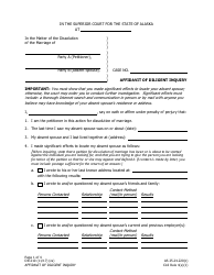 Form DR-210 Affidavit of Diligent Inquiry - Alaska