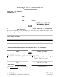 Document preview: Form DR-215 Motion and Order for Alternative Service - Alaska