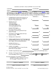 Form DR-306 &quot;Shared Custody Child Support Calculation&quot; - Alaska