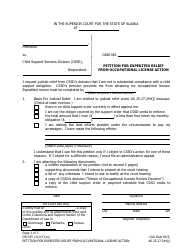 Form DR-335 Petition for Expedited Relief From Occupational License Action - Alaska